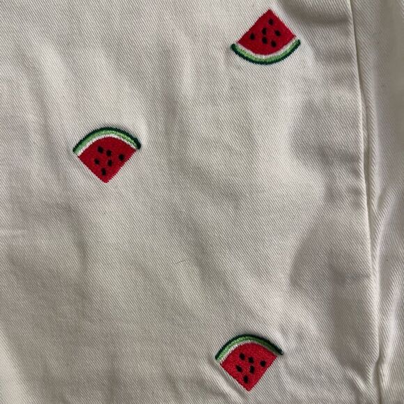 J. Crew White Watermelon Embroidery shorts - Picture 3 of 4